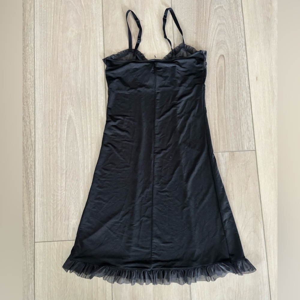 Vtg Victoria's Secret 06 Sexy Little Things Nylon Black Dress Slip Small Medium - Picture 6 of 6